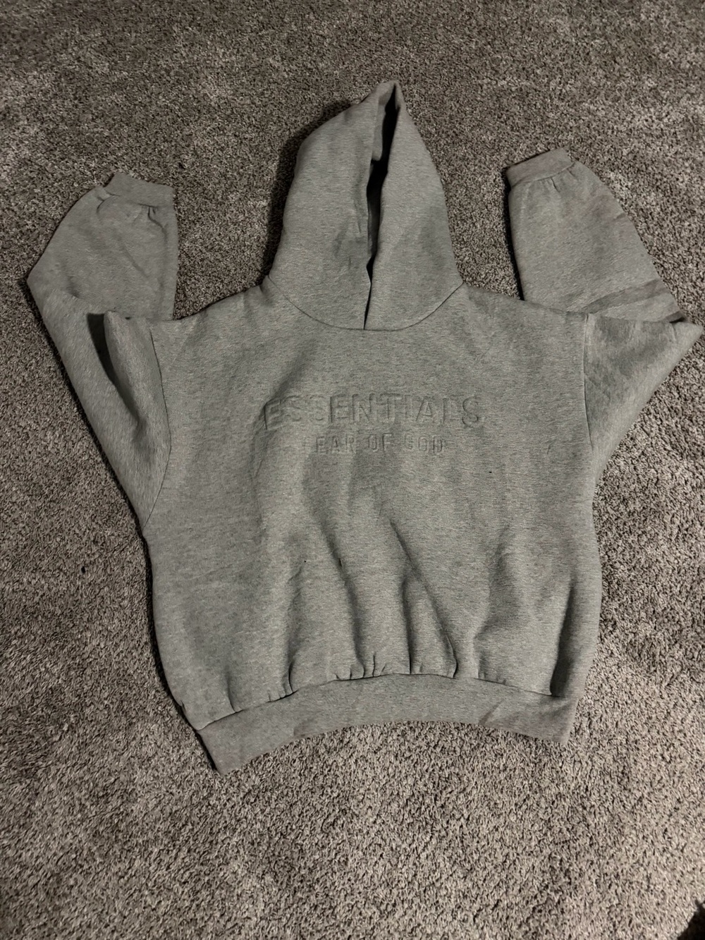 Essentials Women's Gray Embossed Logo Hoodie